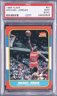 1986/87 Fleer #57 Michael Jordan Rookie Card – PSA MINT 9 (OC)